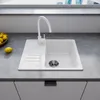 HOROW Granit Küche Spüle Weiß - 1 Becken Einbauspüle mit Produktbild-Vorschau 2