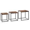 FineBuy Satztisch 3er Set Sheesham Massivholz / Metall Produktbild-Vorschau 6