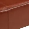 vidaXL Sitzbank Turnbock Braun 110 cm Echtleder und Produktbild-Vorschau 4