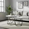 Table basse Relaxdays, lot de 2, aspect marbre et métal, Voir les images du produit 2