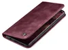A burgundy flip case for a smartphone, shown from a diagonal top-down perspective. Produktbild-Vorschau