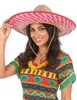 Mexikanischer Stroh-Hut Sombrero beige-rot - Einheitsgröße Produktbild-Vorschau 2