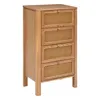 A wooden chest of drawers with four cane-fronted drawers against a white background. Podgląd zdjęcia produktu