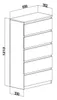Kommode mit 5 schubladen 60cm Moderne Sideboard Artisan Produktbild-Vorschau 4