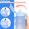 CodiCile Trinkflasche 1L mit Strohhalm & Zeitmarkierung, Produktbild-Vorschau 2