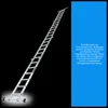 A long aluminum ladder is shown against a black background, with a blue panel on the right containing product information. Podgląd zdjęcia produktu