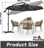 Slunečník z hliníku, průměr 300 cm, s ruční klikou, výškově Náhled obrázku produktu 2