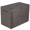 A dark brown storage box with a wood-grain texture, shown from a three-quarter angle against a white background. Podgląd zdjęcia produktu
