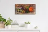 Wandkunst Leinwand Bild Uhr 60x30 Gemälde Früchte Feige Produktbild-Vorschau 3