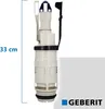 A toilet cistern fill valve with a measurement indicator and brand logo. Produktbild-Vorschau