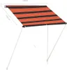 stiahnuteľná markíza vidaXL 150 × 150 cm oranžová a hnedá Náhľad obrázku produktu 7