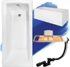 Badewanne Rechteck 150x70 + AcrylSchürze + Bambus Ablage, Produktbild-Vorschau 8