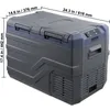 A portable refrigerator with dimensions indicated. Anteprima dell’immagine prodotto