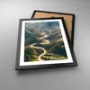 Gerahmtes Poster - Schwarzer Rahmen - Berge Weg Wald - Produktbild-Vorschau 3