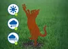 Gartendeko Katze mit Schmetterling, Edelrost-Optik, 47 cm Produktbild-Vorschau 4