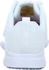 The back view of a white Skechers work shoe. Produktbild-Vorschau
