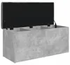 Panca con vano portaoggetti grigio cemento 102x42x45 cm Anteprima dell’immagine prodotto 4