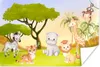 MuchoWow® Poster Dschungel - Tiere - Kind 180x120 cm - Produktbild-Vorschau 1