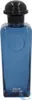 A blue glass perfume bottle with a black cap against a white background. Anteprima dell’immagine prodotto