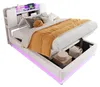 Letto imbottito 90 x 200 cm con illuminazione LED, porta Anteprima dell’immagine prodotto 12