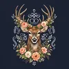 Eleganter Hirsch Blumenkranz Geweih Wald Boho Natur Produktbild-Vorschau 3