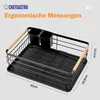 Abtropfgestell Geschirr | HxBxT 14x42x30cm | Stahl/Holz | Produktbild-Vorschau 3
