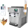 A commercial soft-serve ice cream machine with accessories and ice cream cones. Podgląd zdjęcia produktu