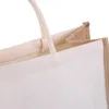 Brązowo-biała torba jutowa 320×210×130 mm – ekologiczna Podgląd zdjęcia produktu 5