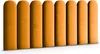 A row of eight oval-shaped upholstered wall panels in a honey-yellow color. Anteprima dell’immagine prodotto