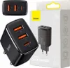 A product shot of a black Baseus 30W quick charger and its packaging. Produktbild-Vorschau