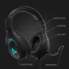 A close-up studio shot of a black LAMAX Heroes Guard1 gaming headset against a dark background, with feature callouts. Produktbild-Vorschau