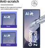 A graphic illustrating the anti-scratch properties of a phone screen protector. Produktbild-Vorschau