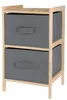 Grauer Holzschrank mit zwei Schubladen 46 cm Produktbild-Vorschau 1