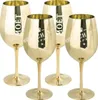 Four golden Moët & Chandon champagne glasses are arranged on a white background. Podgląd zdjęcia produktu