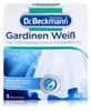 A product box for Dr. Beckmann Gardinen Weiß, a curtain whitener. Podgląd zdjęcia produktu