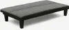 A studio shot of a gray sofa bed with a black frame and legs, against a white background. Produktbild-Vorschau