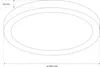A technical drawing of a black ring-shaped LED ceiling light with dimensions indicated. Náhľad obrázku produktu