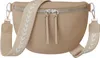 Damen Crossbody Umhänge Hand Tasche Echt  30618 Taupe Produktbild-Vorschau 1