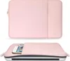 A pink laptop sleeve shown from two angles: closed and open with a phone and charger inside. Anteprima dell’immagine prodotto