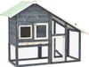 vidaXL Kaninchenstall Grau und Weiß 140x63x120 cm Tanne Produktbild-Vorschau 8