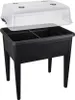 A black raised garden bed with a transparent lid, shown against a white background. Náhled obrázku produktu