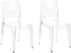 Two transparent plastic chairs are shown side-by-side against a white background. Produktbild-Vorschau