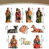 Krippenfiguren Set 10-teilig Weihnachtskrippe handbemalt Produktbild-Vorschau 2