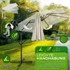 tillvex® Hliníkový slnečník Obdĺžnikový Ø 330 cm Béžový + Náhľad obrázku produktu 4