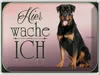 vianmo Blechschild 30x40 cm Hund Rottweiler hier wache ich Produktbild-Vorschau 1