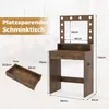 COSTWAY Make-up tafel met LED-verlichting, kaptafel met Productafbeelding-voorbeeld 3