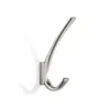 A single metal coat hook mounted on a white background, with a shadow cast to the left. Produktbild-Vorschau