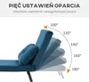 Fotel rozkładany HOMCOM 4 w 1 z funkcją spania, 183 x 63 Podgląd zdjęcia produktu 5