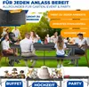 People enjoying a picnic and a party with a folding table. Produktbild-Vorschau