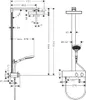 Technical drawing with dimensions for a shower system. Náhľad obrázku produktu